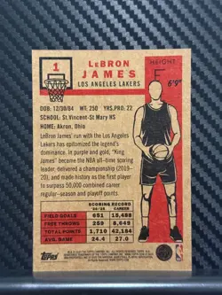 2025-2026 NBA Living Set LeBron James Card #1 Los Angeles Lakers - Image 2