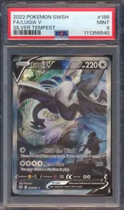 Lugia V Alt Art PSA 9 - 186/195 - Sword Shield Silver Tempest - 2022 Graded - Image 1