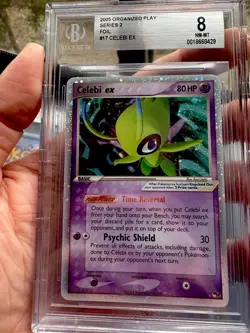 Celebi EX Pop Series 2 #17 BGS 8 NM/M With Nice Swirl Holo Pokemon Card - Image 1