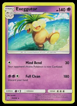Pokemon Card Unified Minds Exeggutor 74/236 Rare - Image 1
