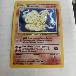 Pokemon TCG Ninetales 12/102 Base Set Holo Rare MP Bent - Image 1
