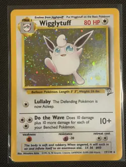 Pokemon TCG Wigglytuff 19/130 Base Set 2 Holo Rare - Image 1