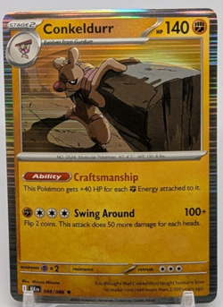🔥Conkeldurr 049/086 Rare Black Bolt Pokemon TCG Holo Near Mint🔥 - Image 1