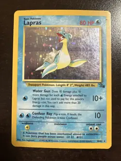 Lapras 10/62 Holo Pokemon TCG Fossil HP/DMG - Image 1
