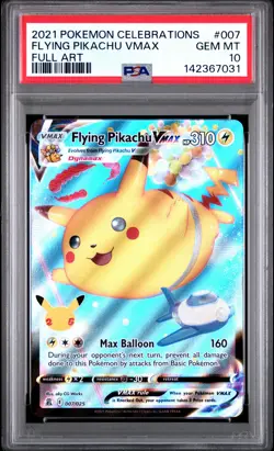 2021 Pokemon Celebrations #007 Flying Pikachu Vmax PSA10 - Image 1