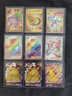 Pokemon TCG Vivid Voltage Lot Of Gold Rainbow Rare Pikachu VMAX 27 Cards Total - Image 1