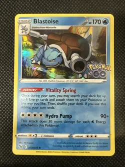 Blastoise 017/078 Holo Rare Pokemon 2022 Sword & Shield GO NM - Image 1
