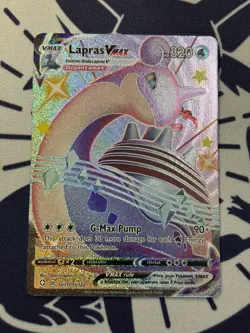 Pokemon Lapras VMAX Swsh01 Sword & Shield Secret Rare Full Art Holo 203/202 - Image 1