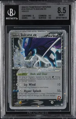 2004 POKEMON EX TEAM ROCKET RETURNS ROCKET'S SUICUNE EX BGS 8.5 - Image 1