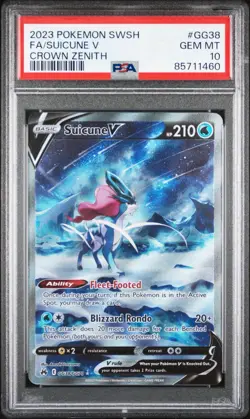 Pokemon TCG Crown Zenith: Galarian Gallery FA Suicune V GG38/GG70 PSA 10 - Image 1