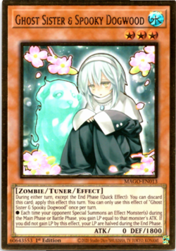 Ghost Sister & Spooky Dogwood MAGO-EN013 Premium Gold Rare 1st Edition Yugioh - Image 1