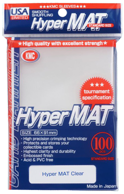 100 KMC Hyper Mat Clear Card Barrier Deck Protector Standard matte sleeves Japan - Image 1