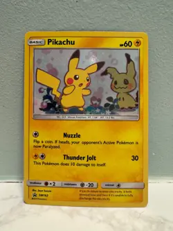 Pikachu+Mimikyu SM162 Sun & Moon Black Star Promo Holo Card TCG - Image 1