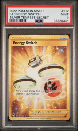 2022 POKEMON SWORD & SHIELD SILVER TEMPEST SECRET FULL ART/ENERGY SWITCH PSA 9 - Image 1