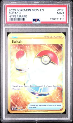 2023 POKEMON MEW EN-151 HYPER RARE #206 SWITCH PSA 9 - Image 1
