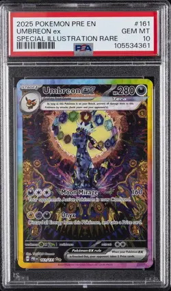 2025 POKEMON PRE EN-PRISMATIC EVOLUTIONS #161 UMBREON EX PSA 10 - Image 1