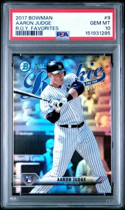2017 Bowman Rookie Of The Year ROY Favorites AARON JUDGE PSA 10 Gem Mint Yankees - Image 1