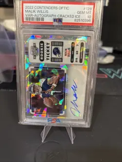 2022 Contenders Optic Malik Willis Cracked Ice Auto PSA 10 - Image 2