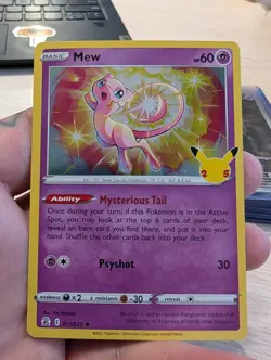 Mew 011/025 Celebrations 25th Anniversary Stamped Holo Rare NM Pokemon Card - Image 1