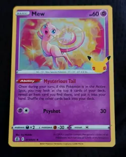 Mew 011/025 Holo Rare - Celebrations - Pokemon Tcg 25th Anniversary Nm - Image 1