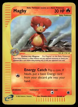 Pokemon Cards Magby 52/165 Reverse Holo Expedition Base Set Rare LP - Image 1