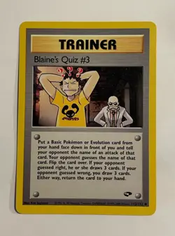 Blaine’s Quiz #3 Pokemon Trainer Card 112/132 - Image 1