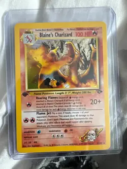 Pokemon Card Blaine's Charizard 2/132 Gym Challenge Holo Rare 1st Edition LP - Image 1