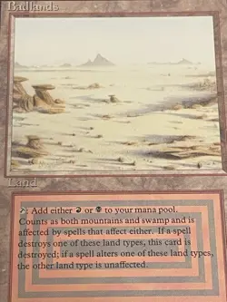 Badlands Revised MTG Dual Land Magic The Gathering Card LP - Image 4