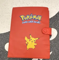 Pokemon Base Set 74 Card Lot In Vintage Pikachu Binder 1999 Wizards - Image 1