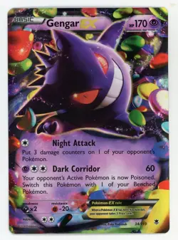 Gengar EX - Pokemon 2014 Phantom Forces #34 EX-MT - Image 1