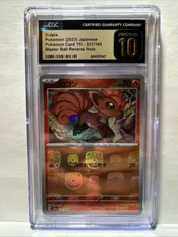 CGC 10 PRISTINE Vulpix 037/165 Master Ball Reverse Holo Japanese 151 Pokemon - Image 1