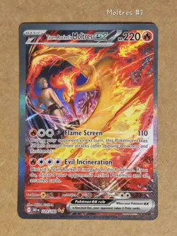 Pokemon TCG Team Rocket's Moltres 229/182 SIR Destined Rivals NM - Image 1