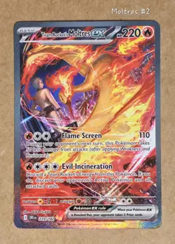 Pokemon TCG Team Rocket's Moltres 229/182 SIR Destined Rivals NM - Image 3