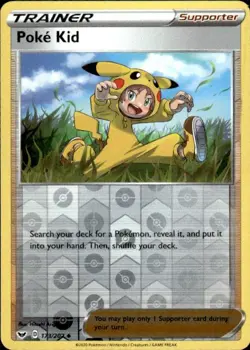 Pokemon Reverse Holo Poke Kid SWSH01: Sword & Shield Base Set 173/202 LP - Image 1