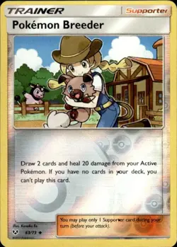 Pokemon Reverse Holo Pokemon Breeder Shining Legends 63/73 LP - Image 1