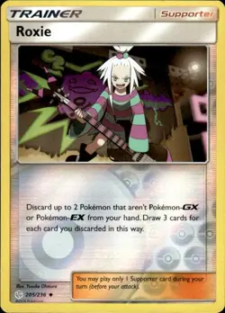 Pokemon Reverse Holo Roxie SM - Cosmic Eclipse 205/236 LP - Image 1