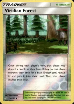 Pokemon Reverse Holo Viridian Forest SM - Team Up 156/181 LP - Image 1