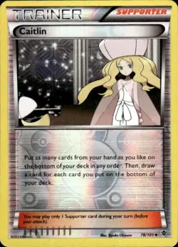 Pokemon Reverse Holo Caitlin Plasma Blast 78/101 LP - Image 1