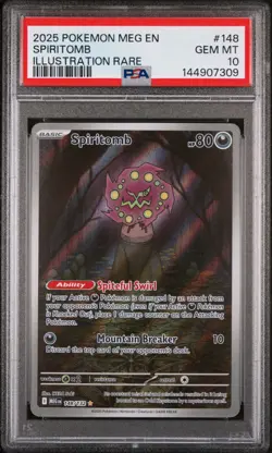2025 POKEMON MEG EN-MEGA EVOLUTION ILLUSTRATION RARE #148 SPIRITOMB PSA 10 - Image 1