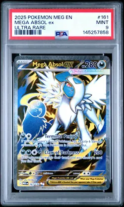 2025 POKEMON MEG EN-MEGA EVOLUTION ULTRA RARE #161 MEGA ABSOL EX PSA 9 - Image 1