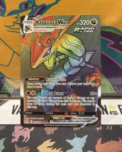 Rayquaza VMAX 217/203 Full Art Secret Rare Rainbow 2021 Evolving Skies Pokemon - Image 1