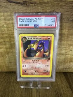 Pokemon Team Rocket Non-Holo Dark Charizard 21/82 PSA 7 NM Graded - Image 1