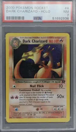 Dark Charizard 4/82 Team Rocket 2000 Holo Pokemon PSA 7 - Image 2