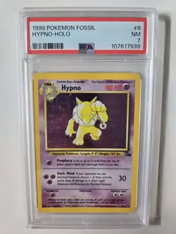 PSA 7 - Pokemon Hypno Holo - Fossil Unlimited - 8/62 - WOTC 1999 Rare TCG - Image 1