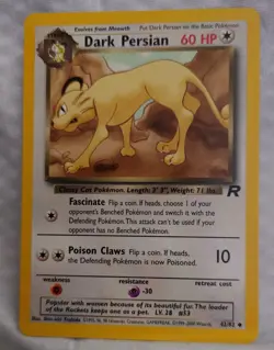 Dark Persian 42/82 Non-Holo - Team Rocket - WOTC Pokemon TCG LP - Image 1
