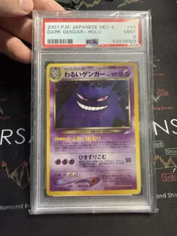Pokemon PSA 9 GEM MINT 2001 Dark Gengar Japanese Neo Destiny Holo Card PSA - Image 1