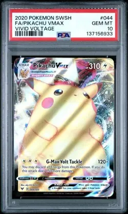 Pokemon Pikachu TCG VMAX Vivid Voltage Holo Ultra Rare Card 044/185 PSA 10 GM - Image 1
