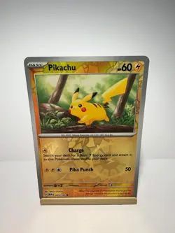 Pikachu 025/165 Common 151 Pokemon Reverse Holo Near Mint - Image 1