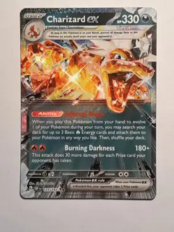 Pokemon TCG Charizard ex 125/197 Double Rare SV Obsidian Flames NM - Image 1
