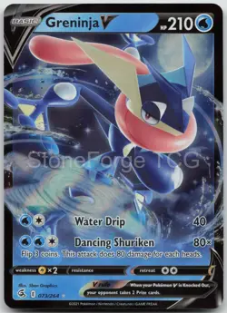 Greninja V 073/264 Holo V Rare Fusion Strike Pokemon NM/M - Image 1
